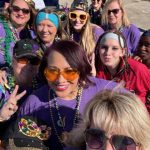 Photo of the LunaChicks getting ready for a Mardi Gras parade